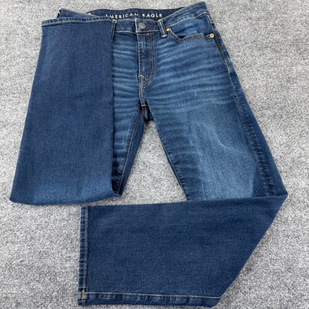 American Eagle Original Straight Jeans Mens 30x30 Classic Airflex+ Denim Blue